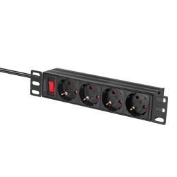 LogiLink PDU4B01 unidad de distribución de energía (PDU) 4 salidas AC 1U Negro