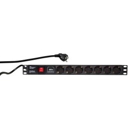LogiLink PDU7C01 Spannungsschutz Schwarz 7 AC-Ausgänge 230 V 2 m
