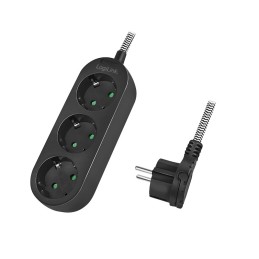 LogiLink LPS261 multiprise 1,5 m 3 sortie(s) CA Intérieure Noir, Blanc