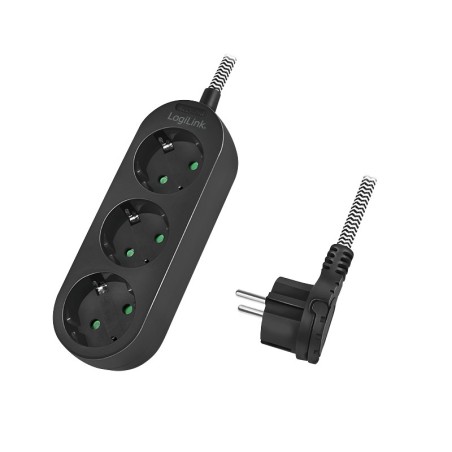 LogiLink LPS261 prolunghe e multiple 1,5 m 3 presa(e) AC Interno Nero, Bianco
