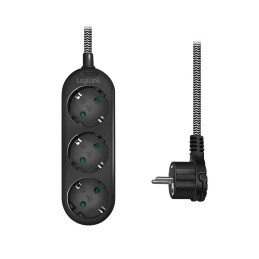 LogiLink LPS261 Verlängerungskabel 1,5 m 3 AC-Ausgänge Drinnen Schwarz, Weiß