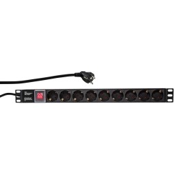 LogiLink PDU9C02 Stromverteilereinheit (PDU) 9 AC-Ausgänge Schwarz