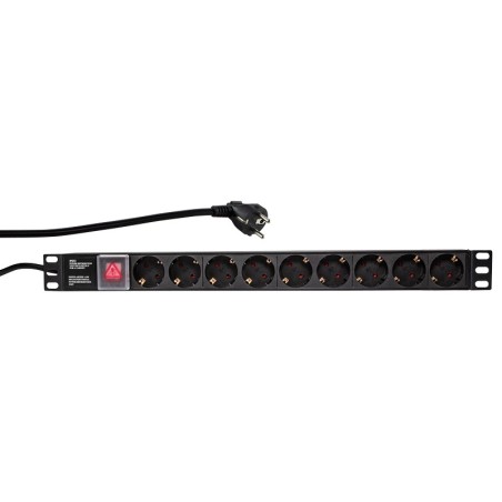 LogiLink PDU9C02 unidad de distribución de energía (PDU) 9 salidas AC Negro