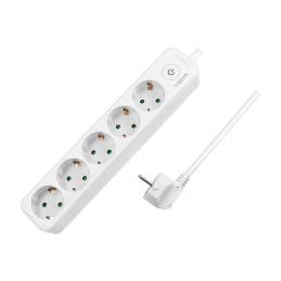 LogiLink LPS246 base múltiple 1,5 m 5 salidas AC Interior Blanco