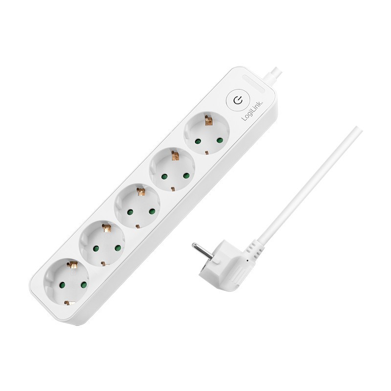 LogiLink LPS246 base múltiple 1,5 m 5 salidas AC Interior Blanco