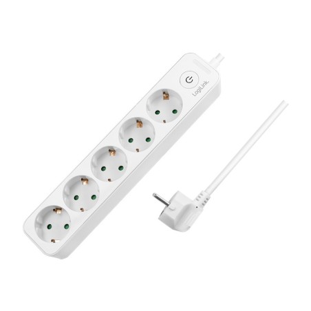 LogiLink LPS246 base múltiple 1,5 m 5 salidas AC Interior Blanco