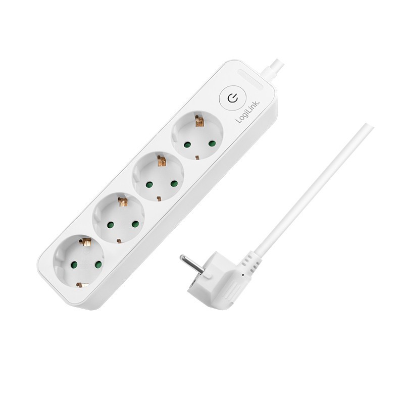 LogiLink LPS245 base múltiple 1,5 m 4 salidas AC Interior Blanco