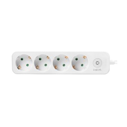 LogiLink LPS245 base múltiple 1,5 m 4 salidas AC Interior Blanco