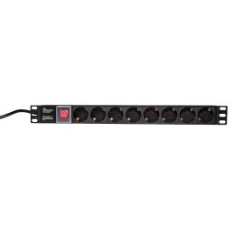 LogiLink PDU8C01 Stromverteilereinheit (PDU) 8 AC-Ausgänge 1U Schwarz