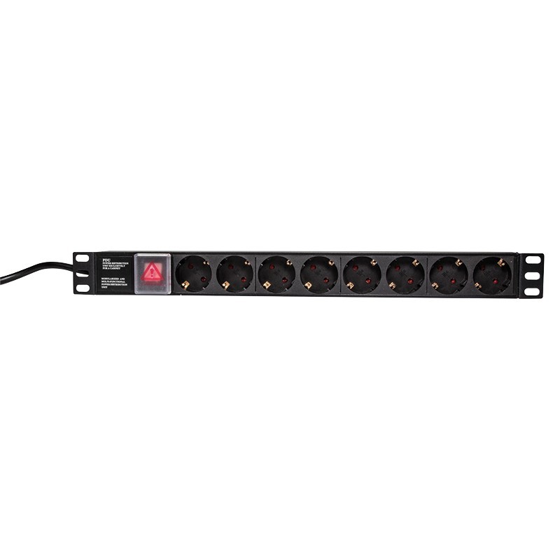 LogiLink PDU8C01 unidad de distribución de energía (PDU) 8 salidas AC 1U Negro