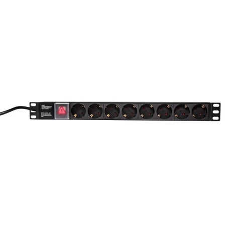 LogiLink PDU8C01 unidad de distribución de energía (PDU) 8 salidas AC 1U Negro