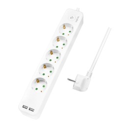 LogiLink LPS249U prolunghe e multiple 1,5 m 5 presa(e) AC Interno Bianco