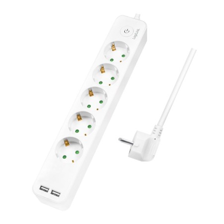 LogiLink LPS249U multiprise 1,5 m 5 sortie(s) CA Intérieure Blanc