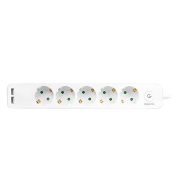 LogiLink LPS249U power extension 59.1" (1.5 m) 5 AC outlet(s) Indoor White