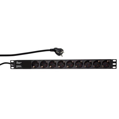 LogiLink PDU9C03 Spannungsschutz Schwarz 9 AC-Ausgänge 230 V 2 m