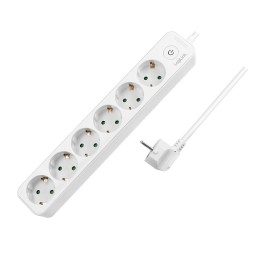 LogiLink LPS247 base múltiple 1,5 m 6 salidas AC Interior Blanco