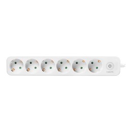 LogiLink LPS247 base múltiple 1,5 m 6 salidas AC Interior Blanco