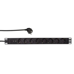 LogiLink PDU8C02 Stromverteilereinheit (PDU) 8 AC-Ausgänge 1U Schwarz