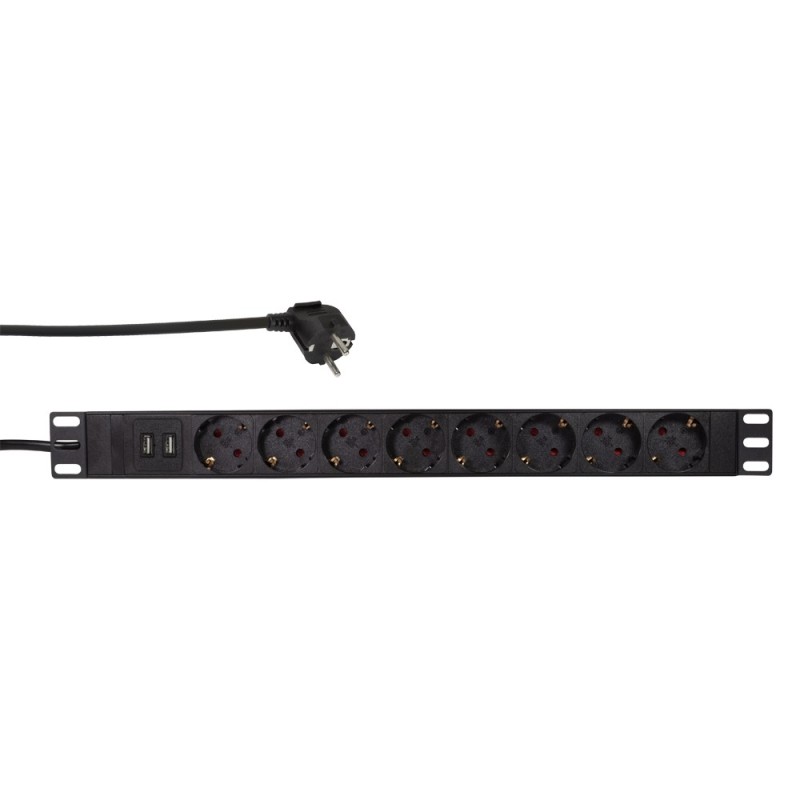 LogiLink PDU8C02 Stromverteilereinheit (PDU) 8 AC-Ausgänge 1U Schwarz