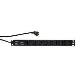 LogiLink PDU8A01 unité de distribution d'énergie 8 sortie(s) CA 1U Noir