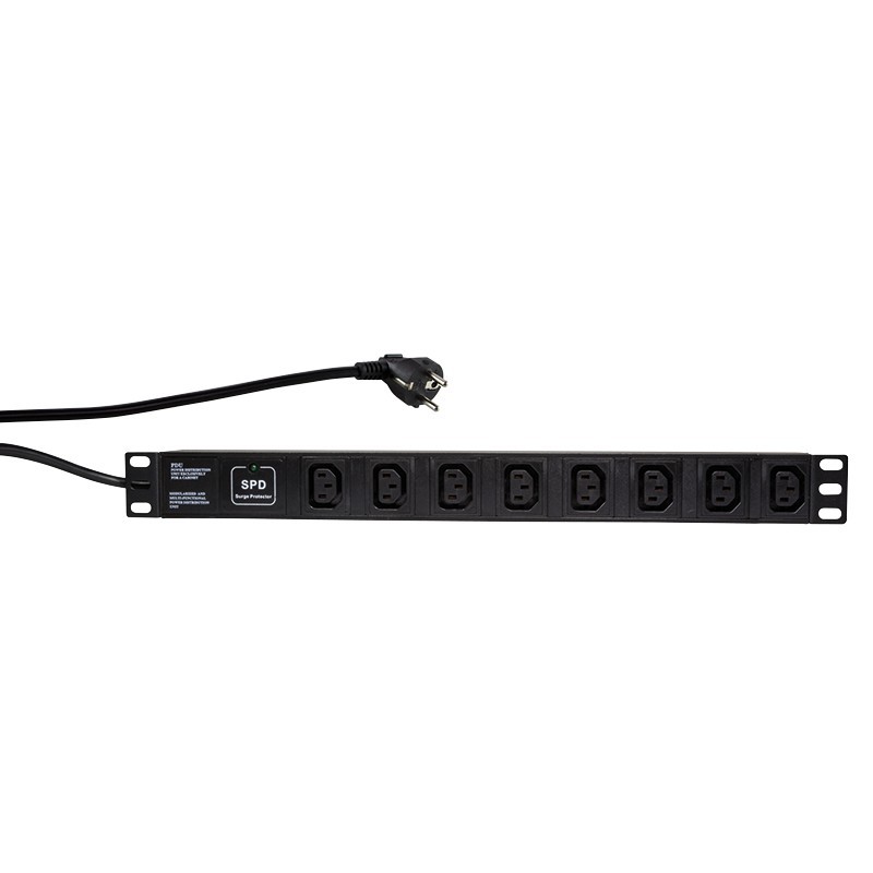 LogiLink PDU8A01 unidad de distribución de energía (PDU) 8 salidas AC 1U Negro