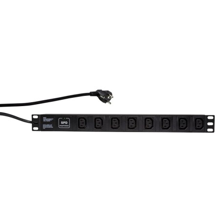 LogiLink PDU8A01 unité de distribution d'énergie 8 sortie(s) CA 1U Noir