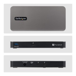 StarTech.com Hub Thunderbolt 5 a 4 Porte con KVM Thunderbolt Share, 80 120Gbps, Multi-Monitor 8K, PD 140W, USB-A 10Gbps, TB4  