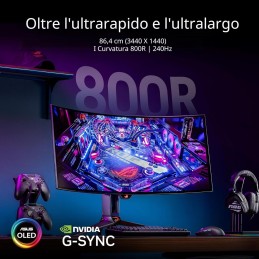 ASUS ROG Swift OLED PG34WCDN Monitor PC 86,4 cm (34") 3440 x 1440 Pixel Wide Quad HD QD-OLED Nero