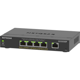 NETGEAR GS305EP Switch 5 Port Gigabit Ethernet LAN PoE Switch Plus (mit 4x PoE+ 63W, Managed Netzwerk Switch mit IGMP Snooping,