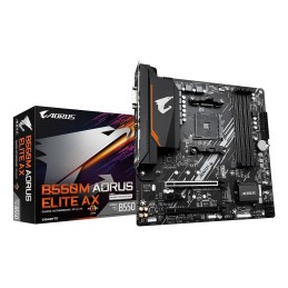 GIGABYTE B550M AORUS ELITE AX Mainboard – AMD Ryzen 5000 CPUs, 5+3 Phasen VRM, bis zu 4733 MHz DDR4, 1xPCIe 4.0 + 1xPCIe 3.0