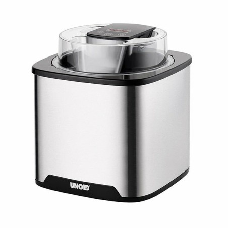 Unold 48855 máquina para helados Heladera tradicional 1,5 L 12 W Negro, Acero inoxidable