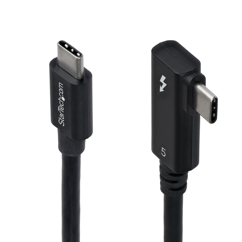 StarTech.com Cable Thunderbolt 5 Acodado a la Derecha 80cm - 80Gbps 120Gbps - 8K60 - PD240W - Cable Thunderbolt Certificado en
