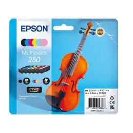 Epson 250 Violin Claria Photo HD cartuccia d'inchiostro 6 pz Originale Nero, Ciano, Ciano chiaro, Magenta chiaro, Magenta,