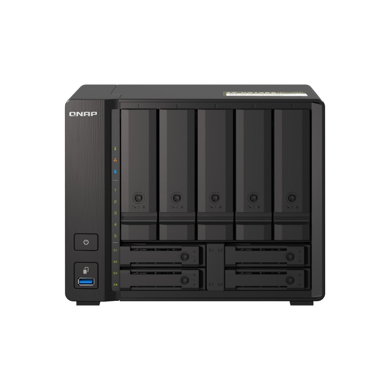 QNAP TS-H973AX NAS Tower Ryzen Embedded V1500B 8 GB DDR4 0 TB QuTS hero Black