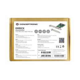 Conceptronic EMRICK 2-Port USB 3.2 Gen 2 Typ-C PCI-Express-Karte, selbstversorgt