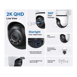 TP-Link Tapo C520WS Cupola Telecamera di sicurezza IP Interno e esterno 2560 x 1440 Pixel Soffitto
