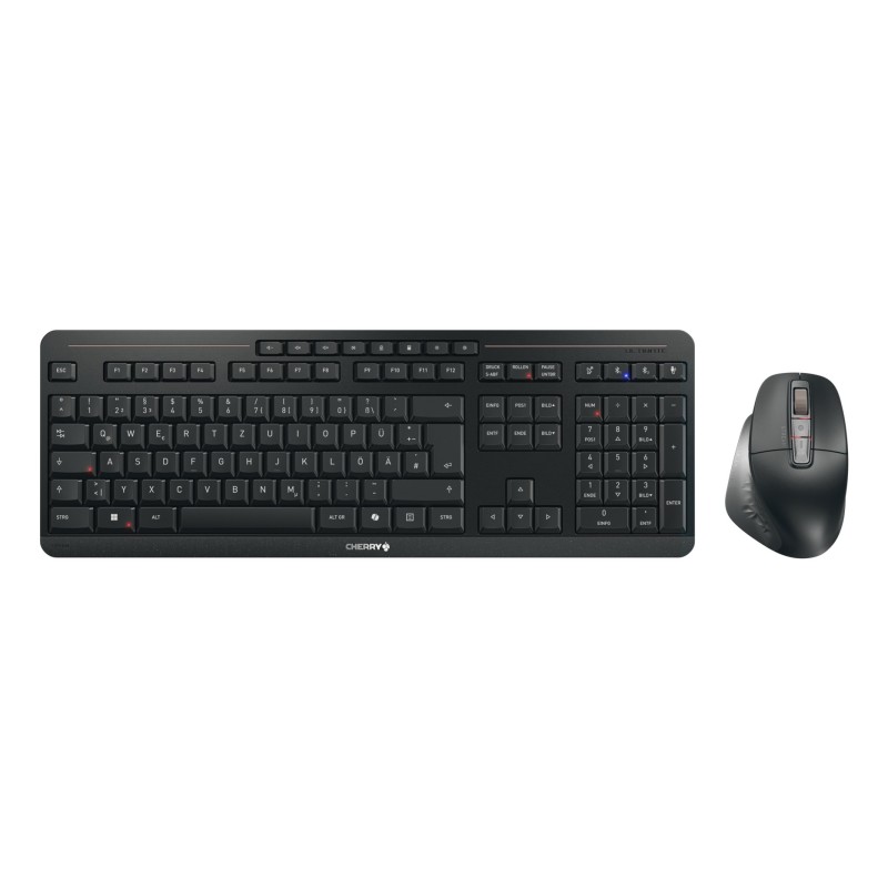 CHERRY Stream desktop ultimate tastiera Mouse incluso Casa ufficio USB + RF Wireless + Bluetooth QWERTZ Tedesco Nero