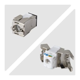 StarTech.com Paquete de 10 Conectores Keystone Cat6a RJ45 STP Ethernet Blindados - Jacks Keystone de Pared - 180 Grados - sin