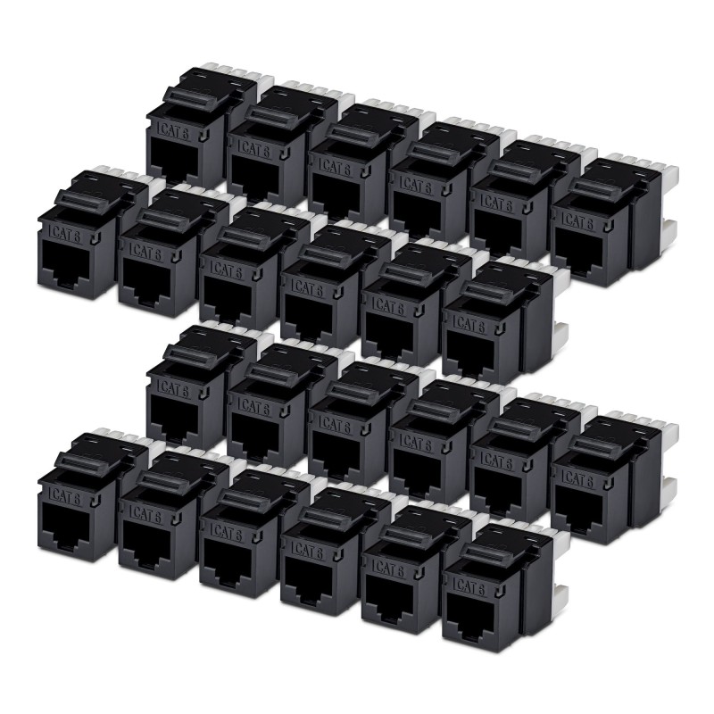StarTech.com Cat6 Keystone Jack Modul, 24er-Pack RJ45 Ethernet Keystone Buchse, UTP Cat6 Wandbuchse, 180 Grad 110 Punch Down