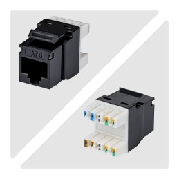 StarTech.com Jack Keystone Cat6, Lot de 24 Prises Ethernet RJ45 Keystone, Prise Murale UTP Cat6, Connecteur à 180 Degrés 110