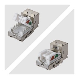 StarTech.com Geschirmtes Cat6a Keystone Jack Modul, 10er-Pack RJ45 Ethernet Buchse, STP Cat6a Wandbuchse, 90 Grad, werkzeuglos
