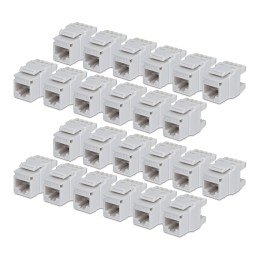 StarTech.com Paquete de 24 Conectores Keystone Cat6 RJ45 UTP Ethernet - Jack de Pared - 180 Grados de Empujar Tipo 110 - Blanco