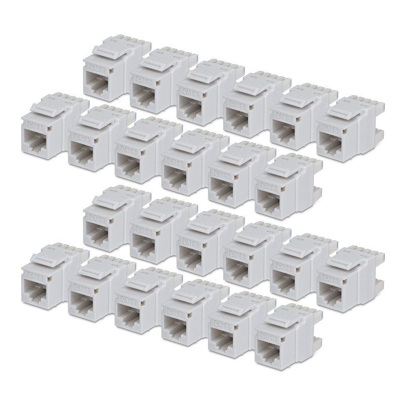 StarTech.com Cat6 Keystone Jack Modul, 24er-Pack RJ45 Ethernet Keystone Buchse, UTP Cat6 Wandbuchse, 180 Grad 110 Punch Down