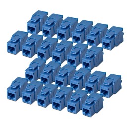 StarTech.com Cat6 Keystone Jack Modul, 24er-Pack RJ45 Ethernet Keystone Buchse, UTP Cat6 Wandbuchse, 180 Grad, werkzeuglos, Blau
