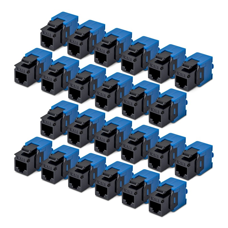 StarTech.com Cat6 Keystone Jack Modul, 24er-Pack RJ45 Ethernet Keystone Buchse, UTP Cat6 Wandbuchse, 180 Grad, werkzeuglos,