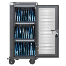 Manhattan 181471 portable device management cart cabinet Black