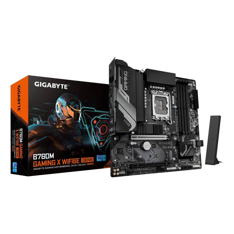 GIGABYTE B760M GAMING X WIFI6E GEN5 Mainboard – Unterstützt Intel Core Prozessoren der 14. Generation, 8+1+1 Phasen VRM, bis zu