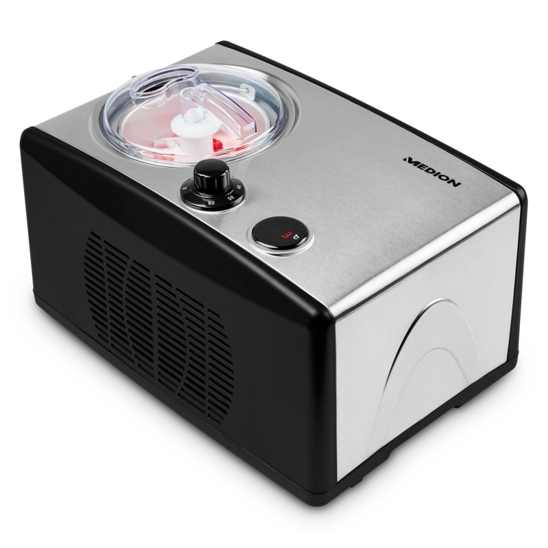 MEDION MD 18387 Kompressor Eismaschine 1,5 l 150 W Schwarz, Silber