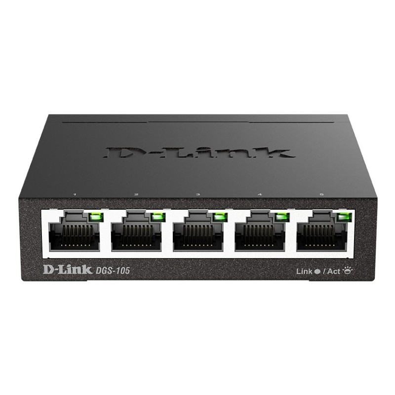 D-Link DGS-105 No administrado L2 Gigabit Ethernet (10 100 1000) Negro