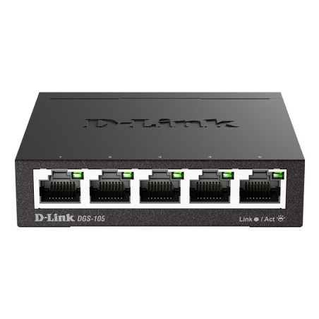 D-Link DGS-105 Unmanaged L2 Gigabit Ethernet (10 100 1000) Black